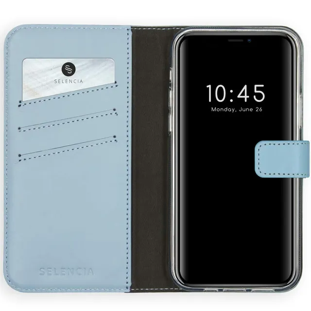 SELENCIA Étui à rabat Era Cuir Pochette Side Flip Case iPhone 12 Pro Max bleu cuir