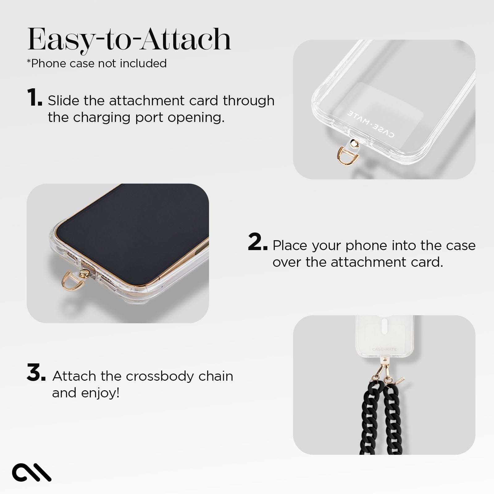 CASE-MATE Phone Accessories Black Chain Phone Crossbody bandoulière téléphone noire