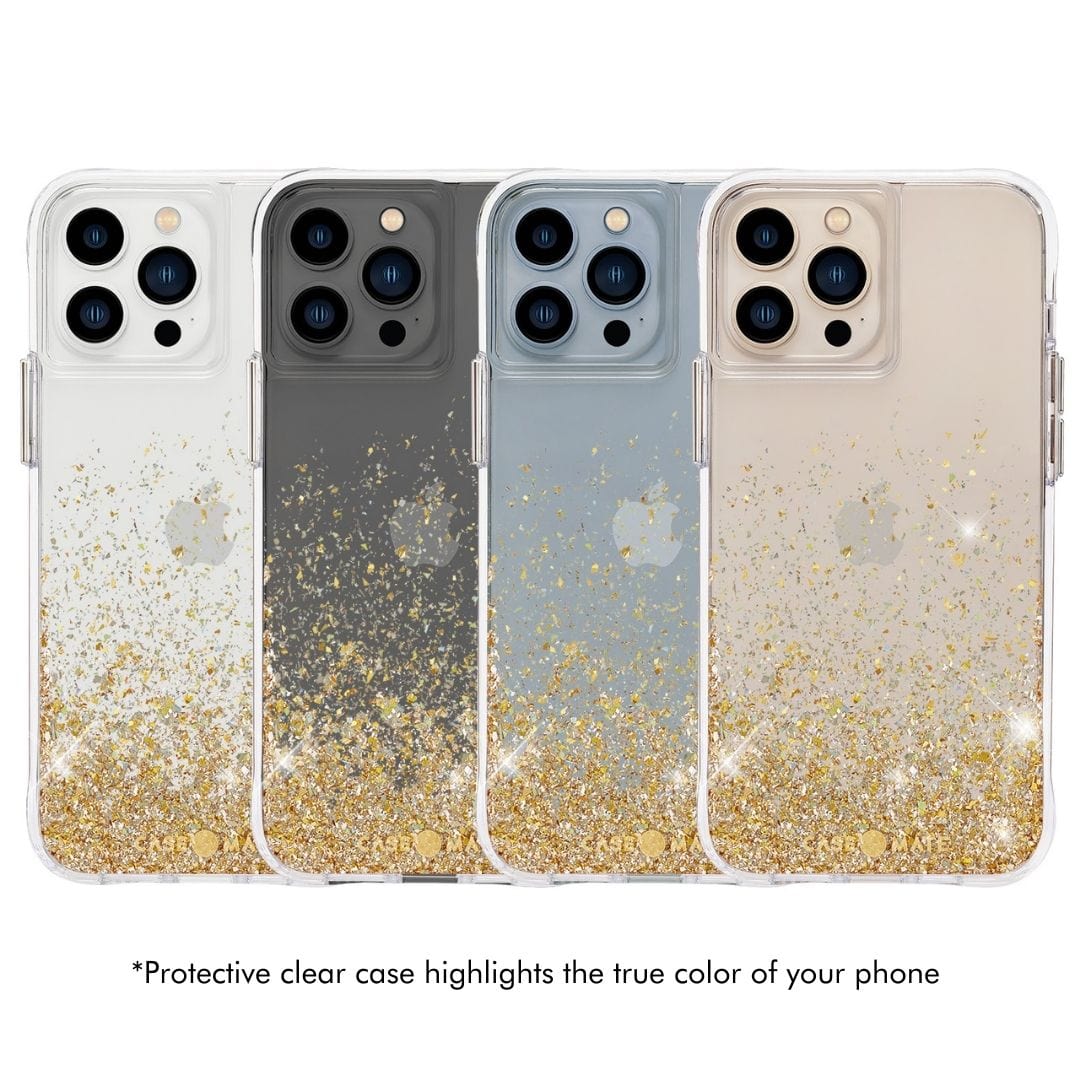 CASE-MATE Phone Cases Twinkle Ombre (Gold) coque iPhone 13 Pro Twinkle Gold paillettes