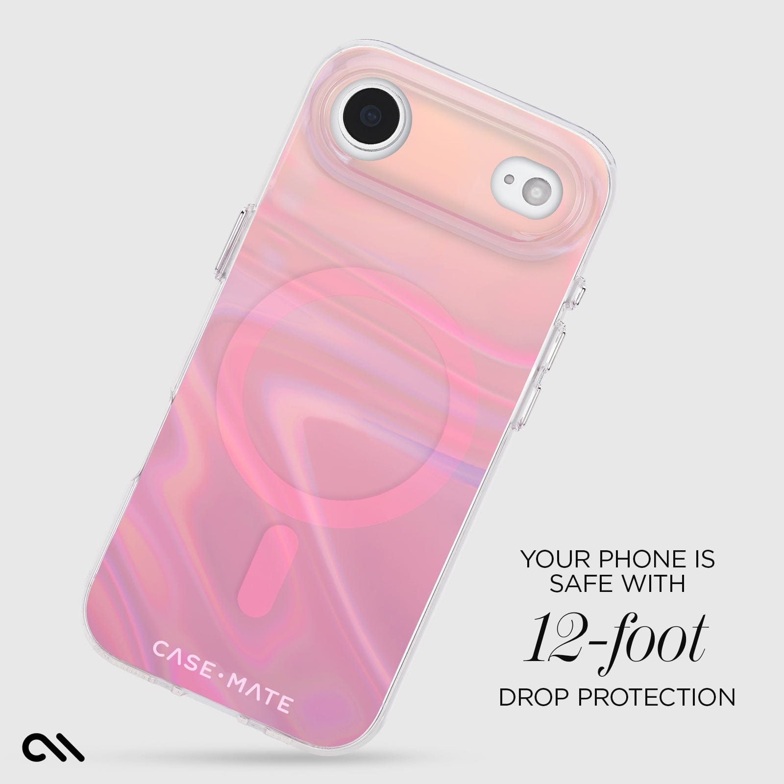 CASE-MATE Phone Cases Peach Soap Bubble MagSafe coque iPhone Air pêche irisée