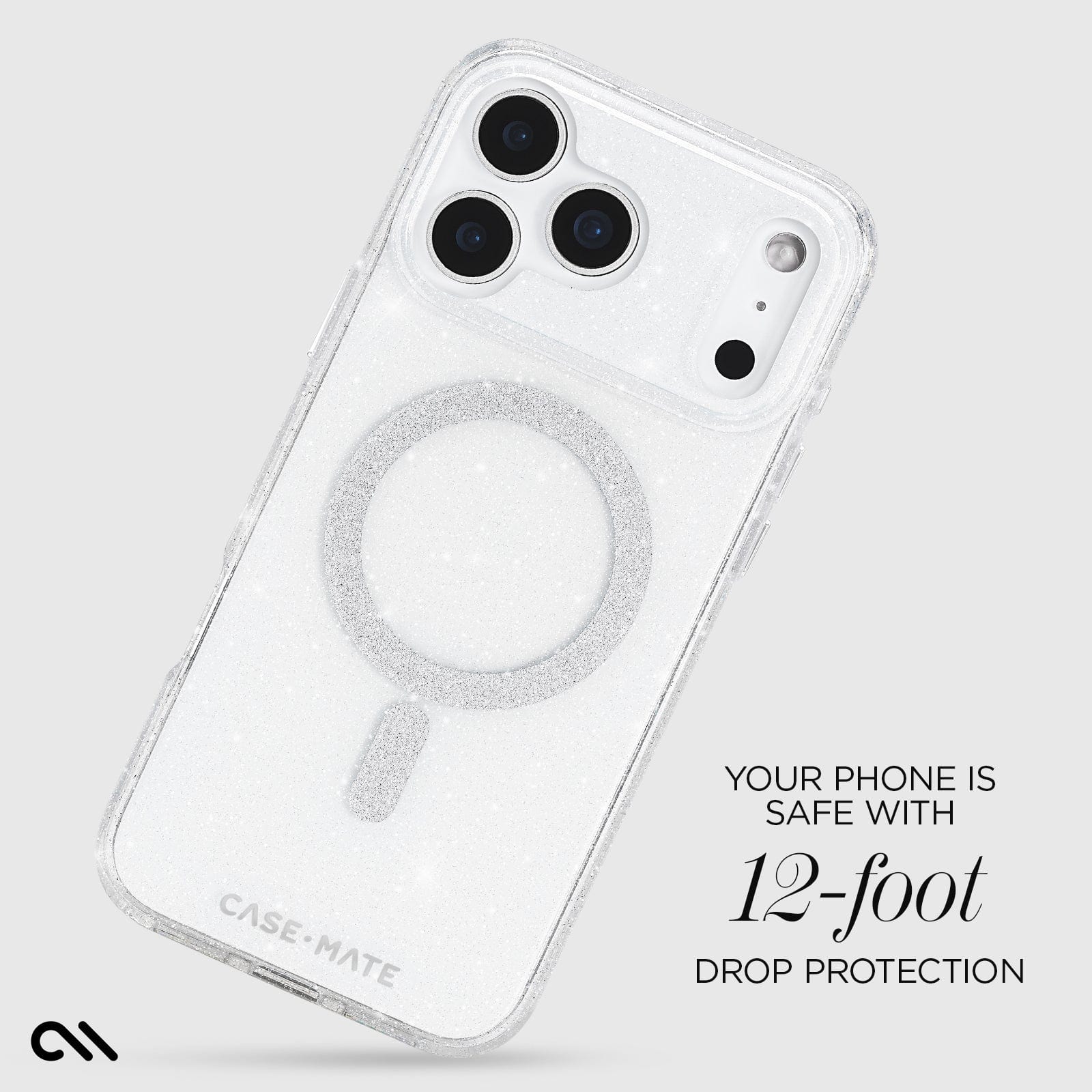 CASE-MATE Phone Cases Sheer Twinkle Silver MagSafe coque iPhone 17 Pro Max argent