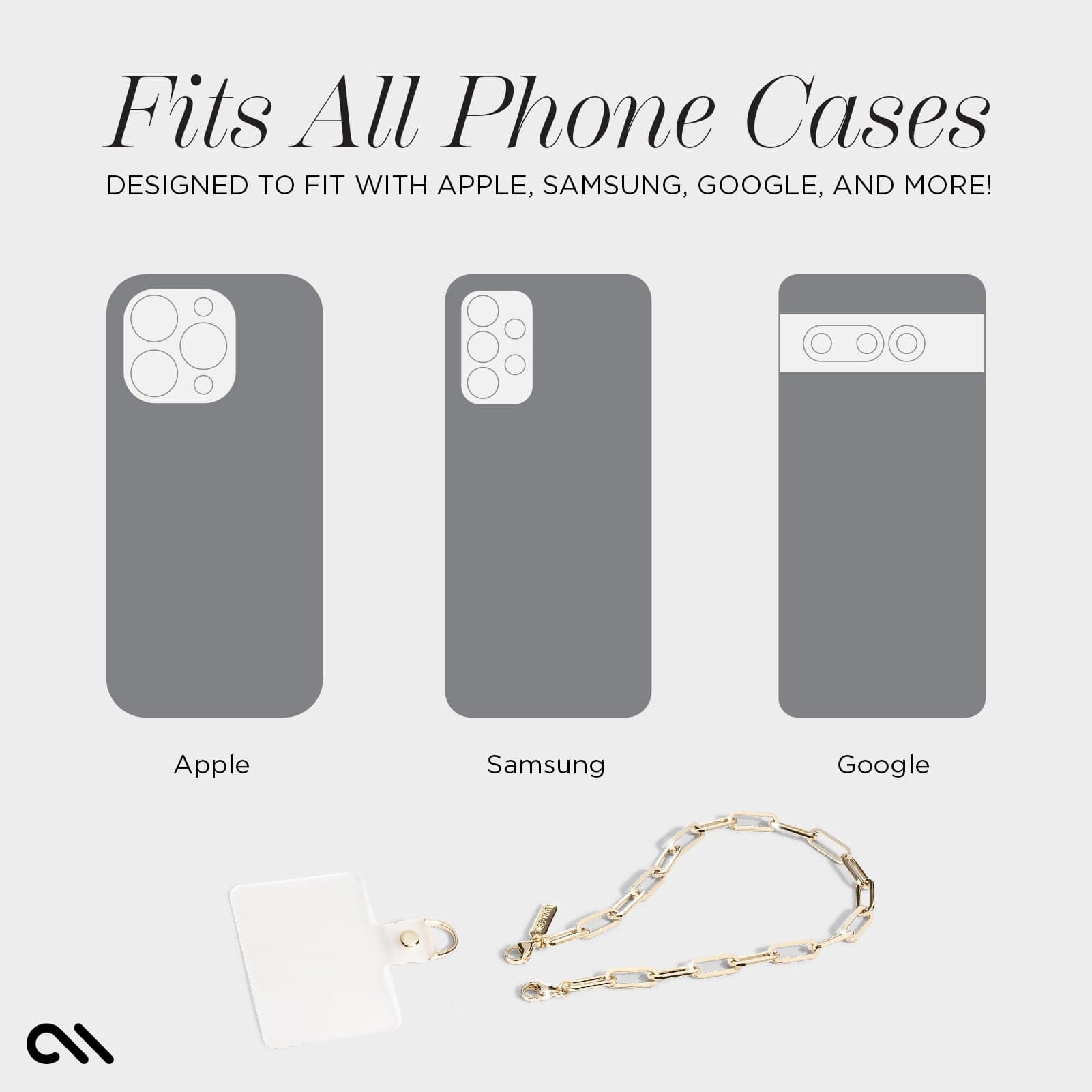 CASE-MATE Phone Accessories Gold Link Chain Phone Charm dragonne téléphone Gold Link