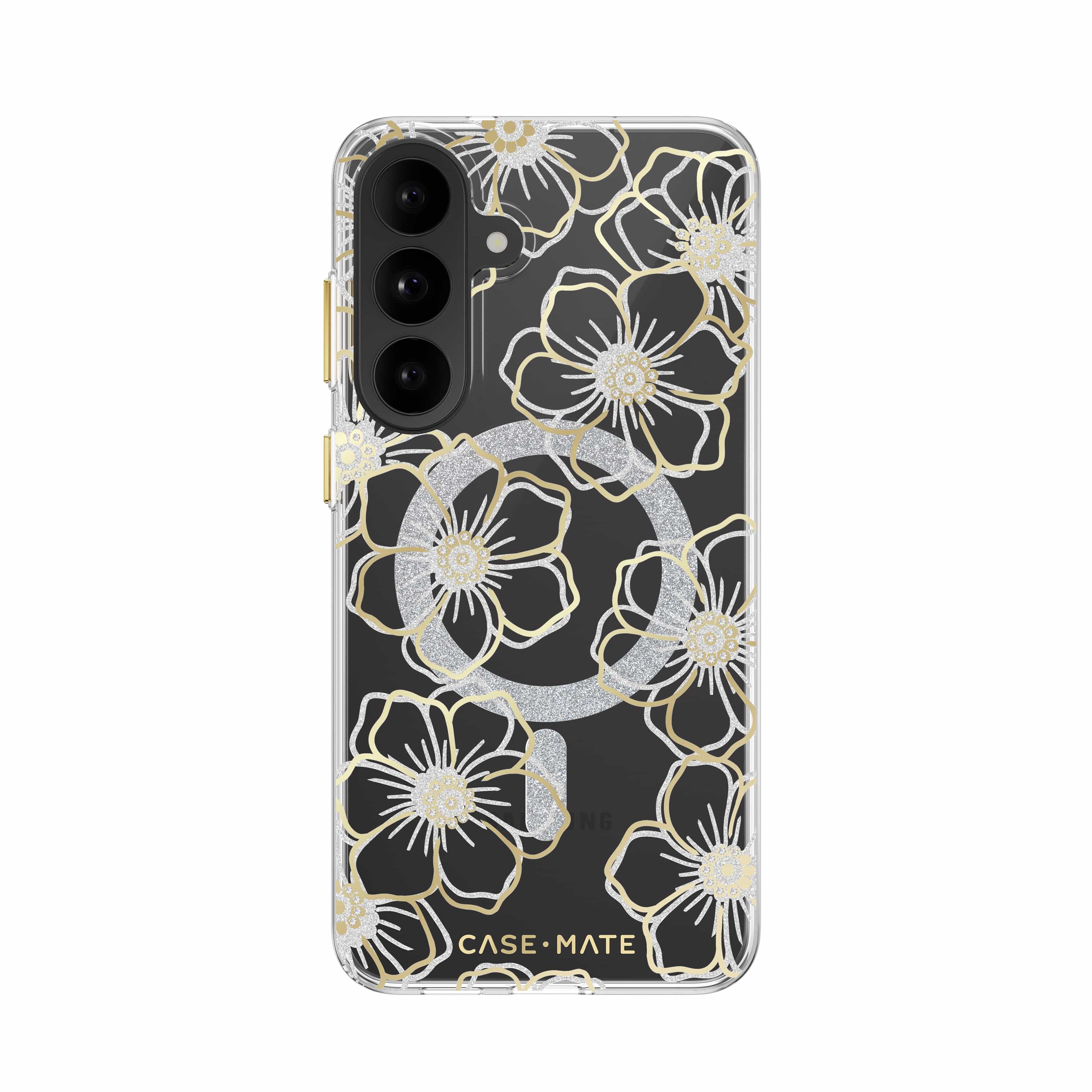 CASE-MATE Phone Cases Galaxy S26 FE coque Floral Gems, Sheer Twinkle Silver