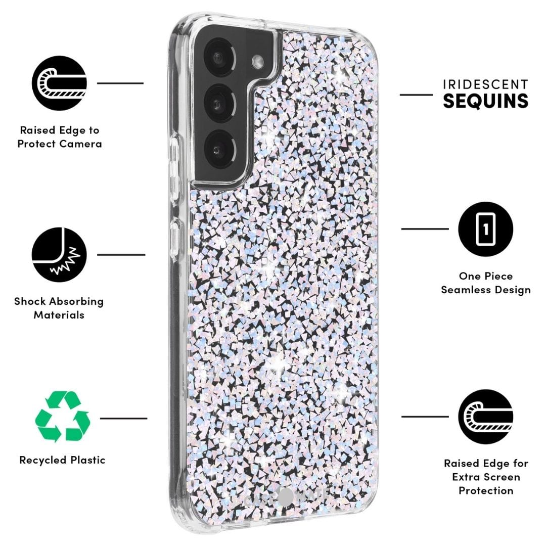 CASE-MATE Phone Cases Twinkle Diamond Galaxy S22+ coque bleu multicolore