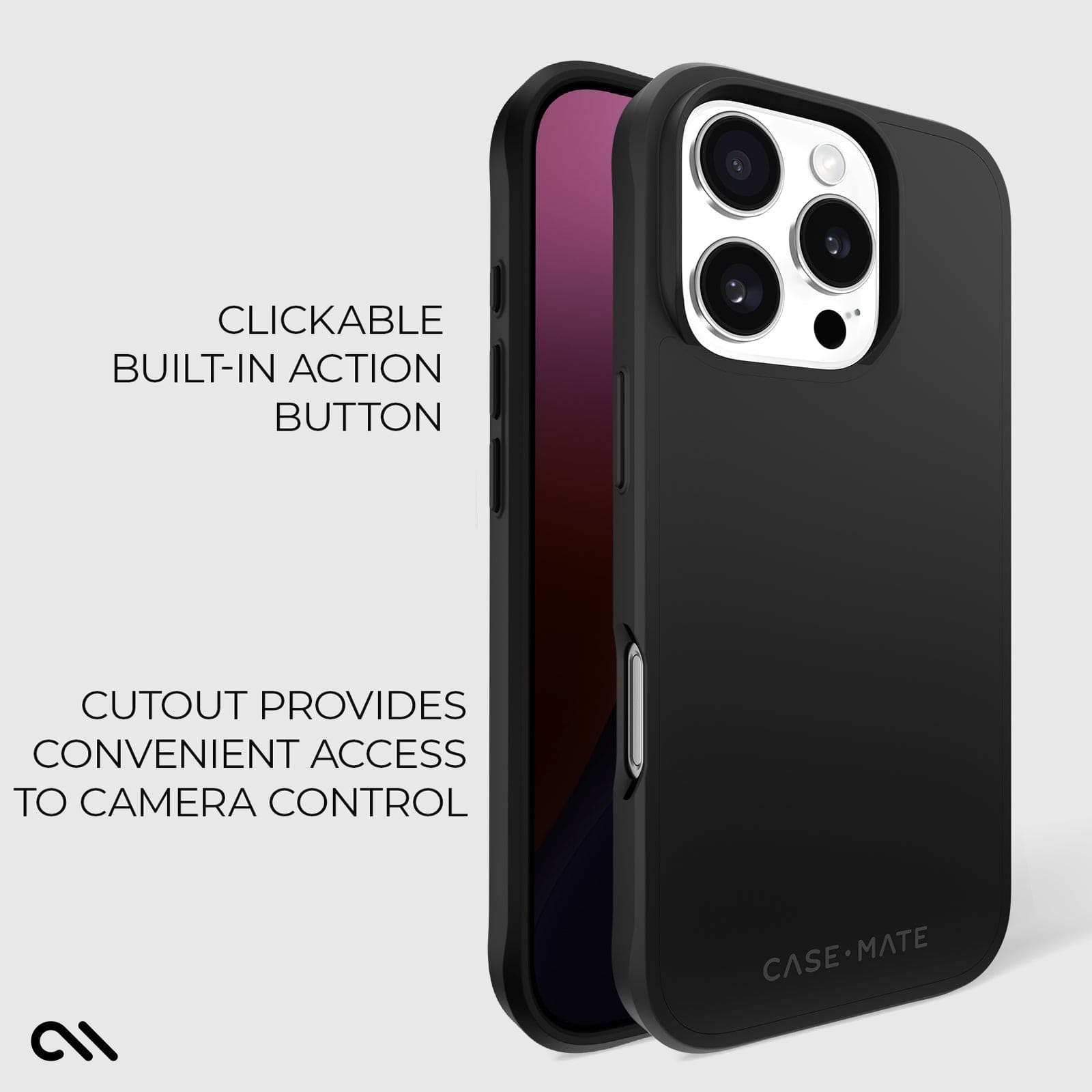 CASE-MATE Phone Cases Tough Black MagSafe coque iPhone 16 Pro noire