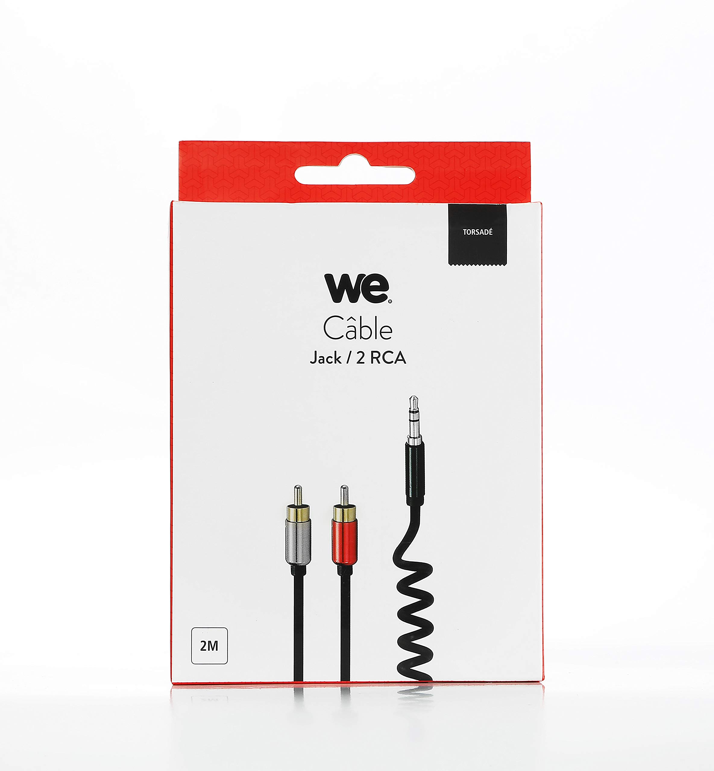 WE Cables Câble Jack 3,5 mm vers 2 RCA mâles 1 m audio stéréo