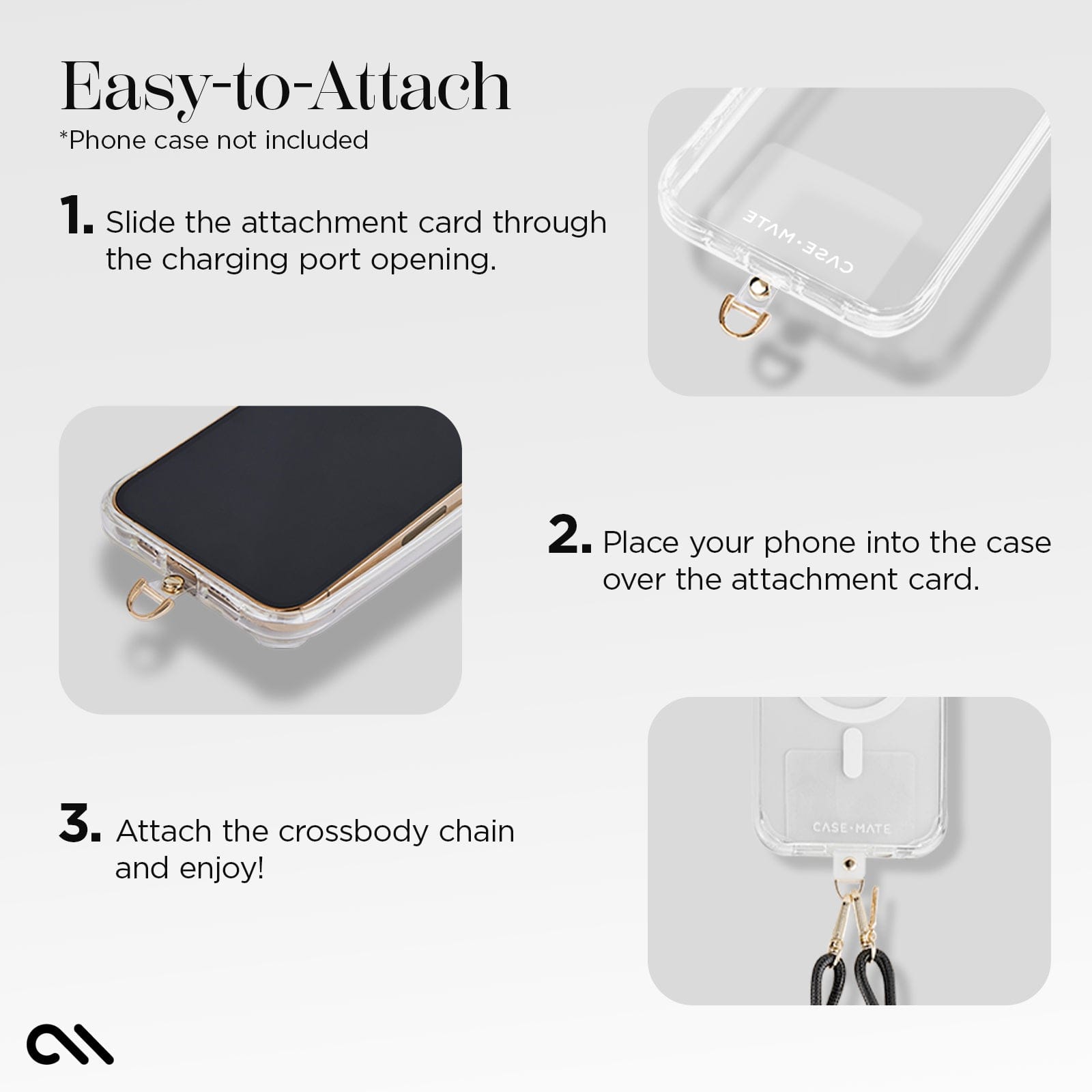 CASE-MATE Phone Accessories Black Rope Phone Crossbody bandoulière téléphone noire