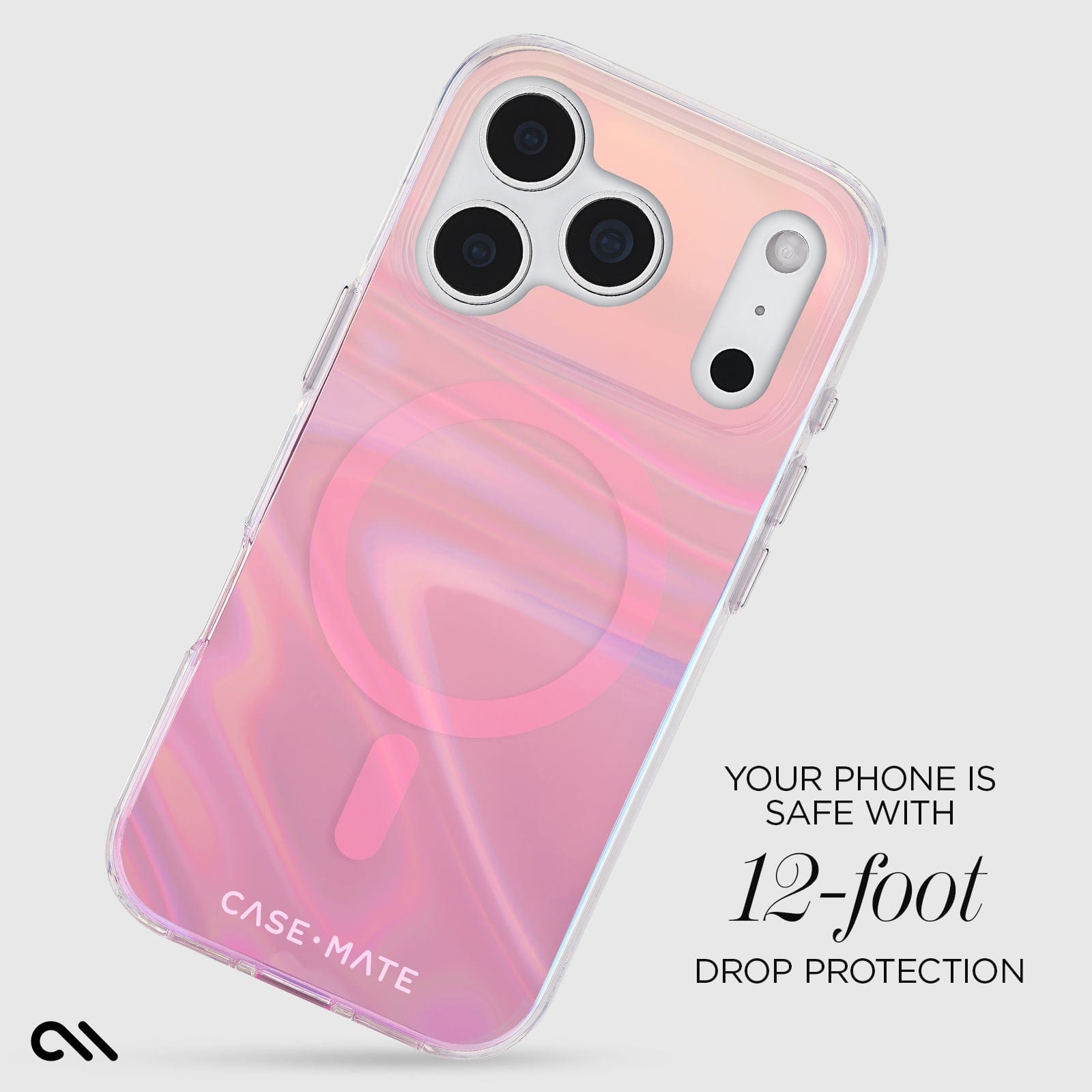 CASE-MATE Phone Cases Peach Soap Bubble MagSafe coque iPhone 17 Pro irisée