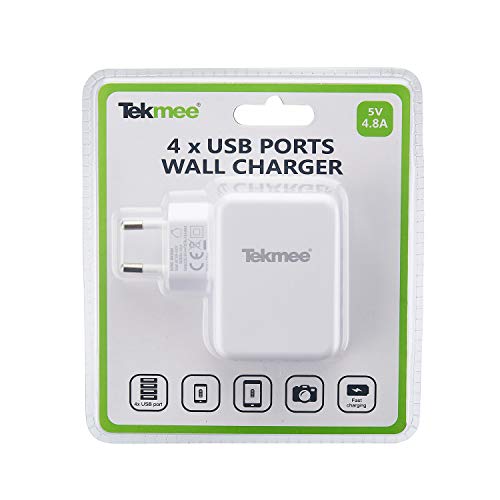 Tekmee Chargeurs muraux chargeur secteur USB 4 ports 30 W