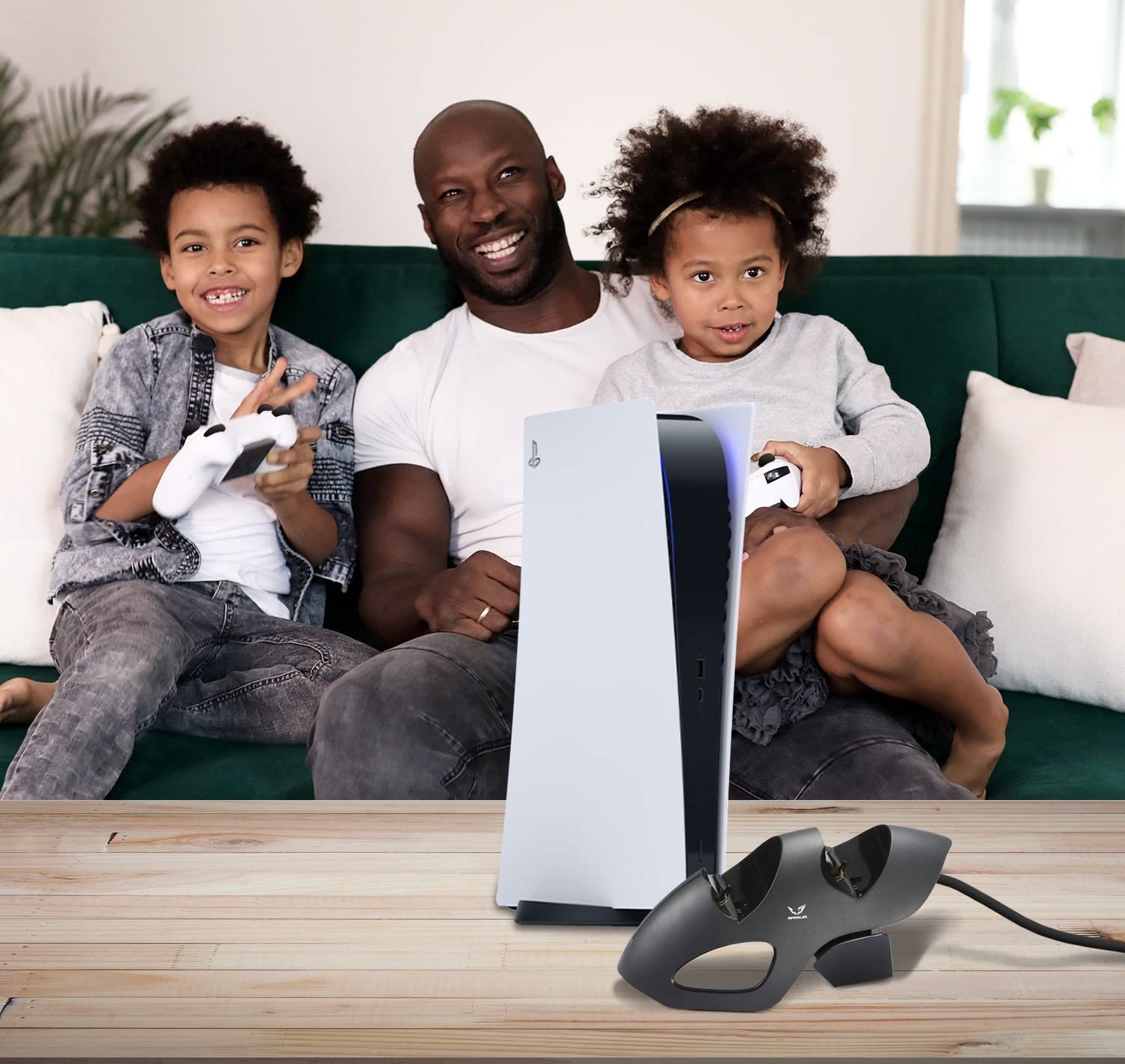 WE GAMIUM station de charge manettes PS5 double avec LED noire