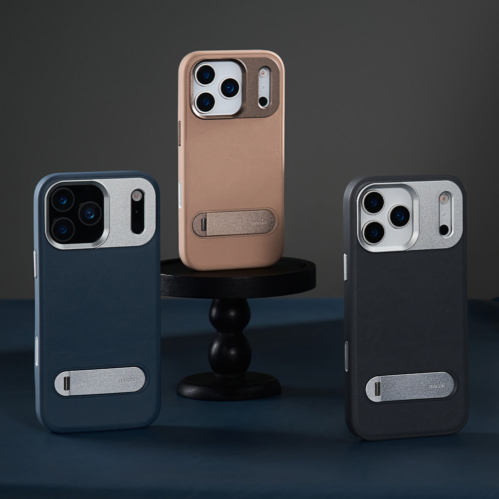 Moshi Cases Kameleon Kickstand Case coque iPhone 17 Pro brune MagSafe