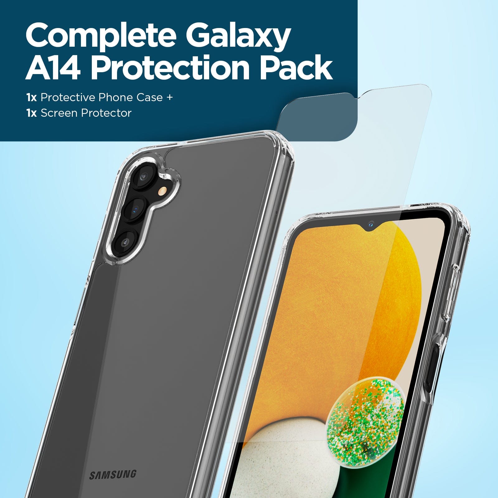 CASE-MATE Phone Cases Tough Clear Case + Screen Protector coque Galaxy A14 5G transparente