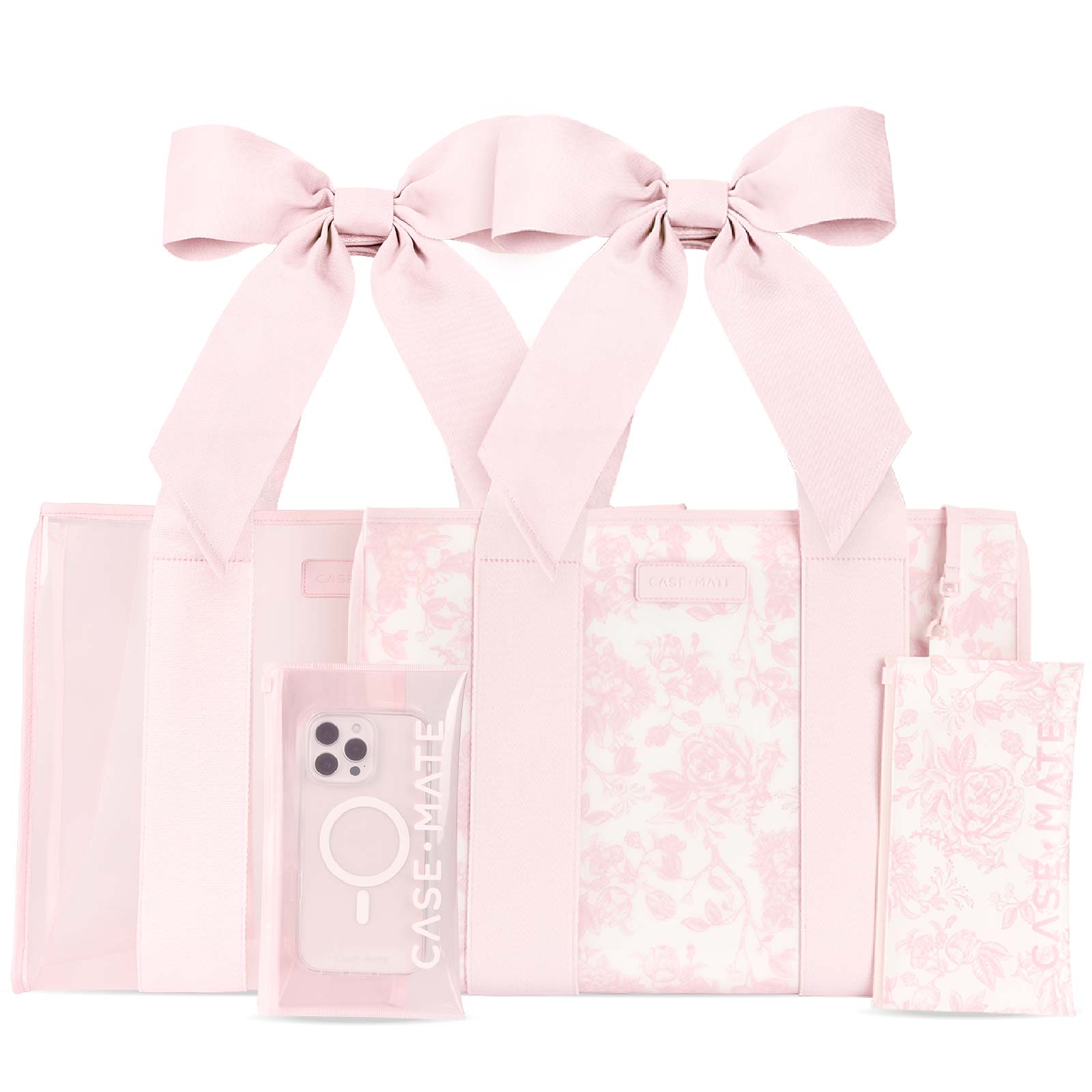 CASE-MATE Bundles The Tote Duo lot de deux sacs Jelly Tote à nœuds roses