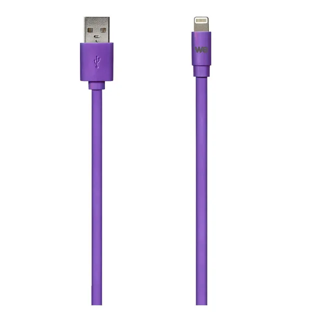 WE Cables câble USB Lightning plat 1 m violet en silicone