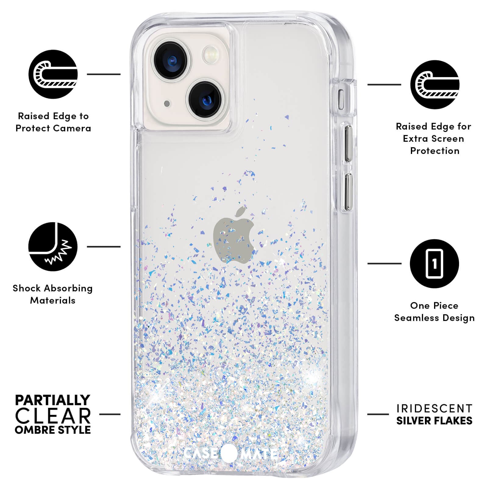 CASE-MATE Phone Cases Twinkle Ombre (Stardust) - iPhone 13 mini coque pailletée