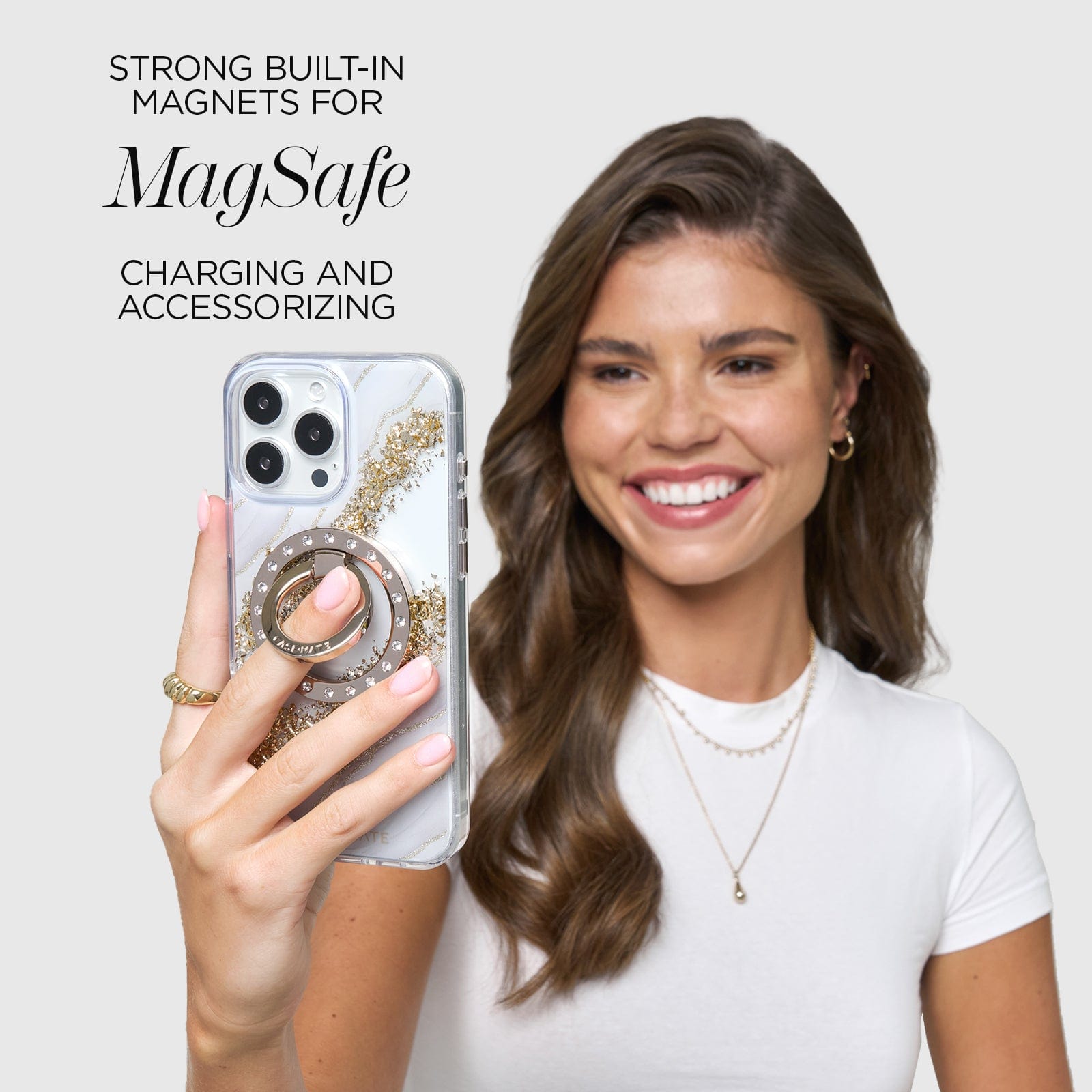 CASE-MATE Phone Cases Karat Granite MagSafe coque iPhone 16 Pro marbre
