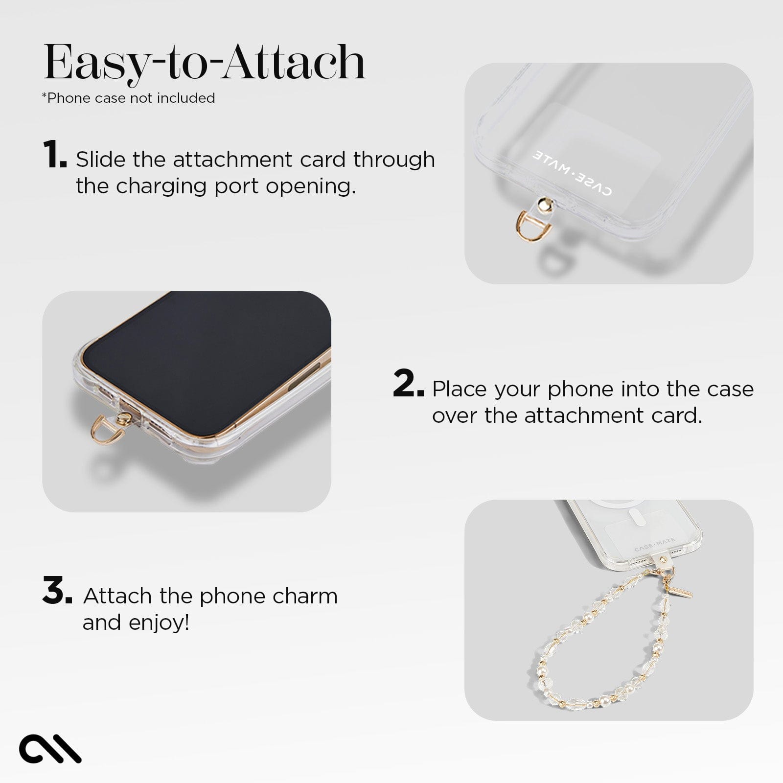 CASE-MATE Phone Accessories Crystal Pearl Gold bijou de téléphone doré