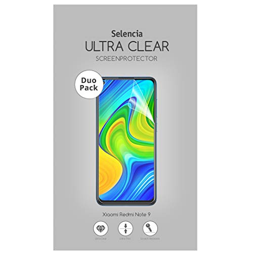 SELENCIA Film de protection d'écran Xiaomi Redmi Note 9 lot de 2 transparent