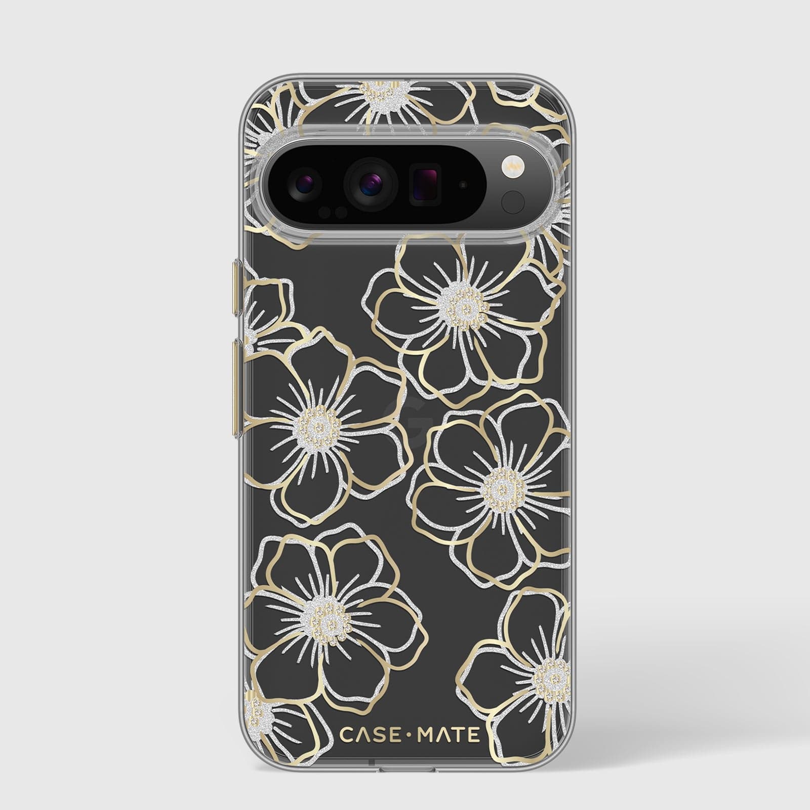 CASE-MATE Phone Cases Floral Gems coque Pixel 9 Pro XL dorée