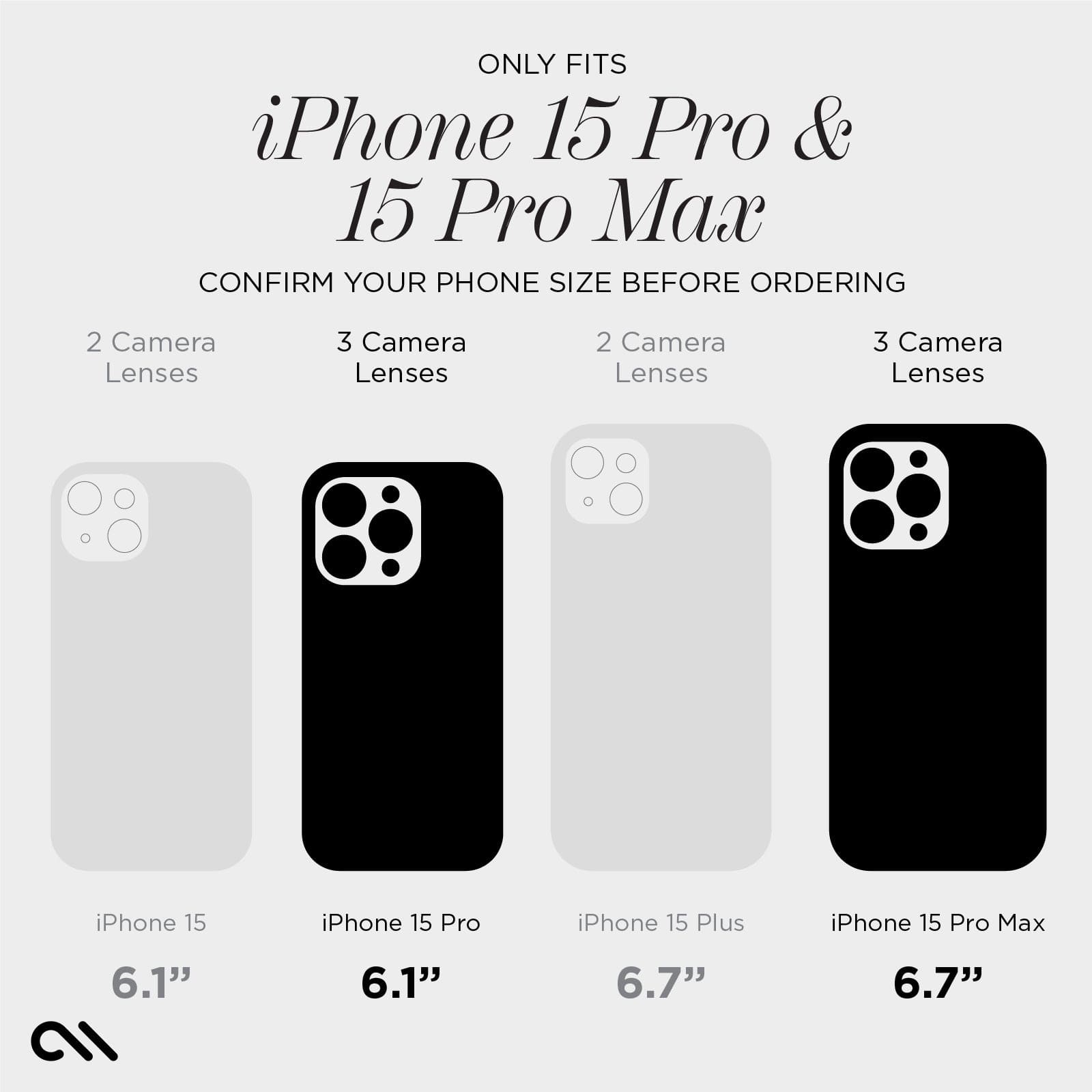 CASE-MATE Lens Protectors Glass Camera Lens Protector verre caméra iPhone 15 Pro / 15 Pro Max