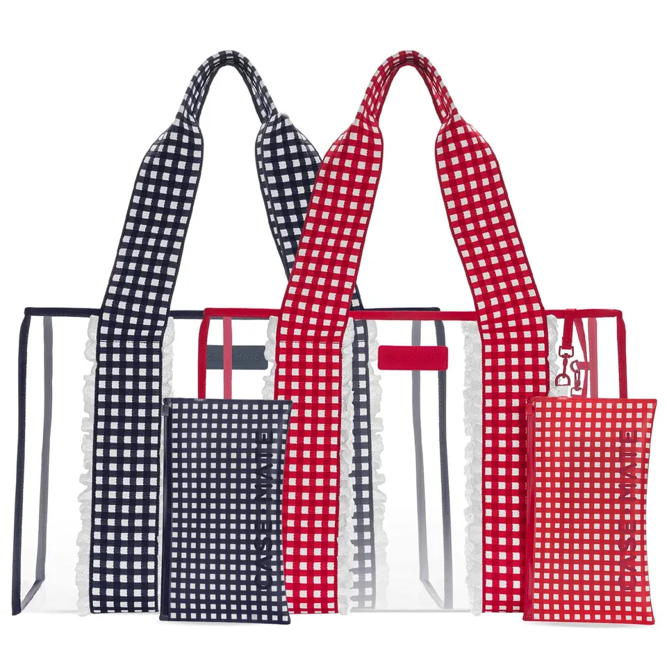 CASE-MATE Bundles The Tote Duo sacs cabas Navy Gingham & Cherry Gingham