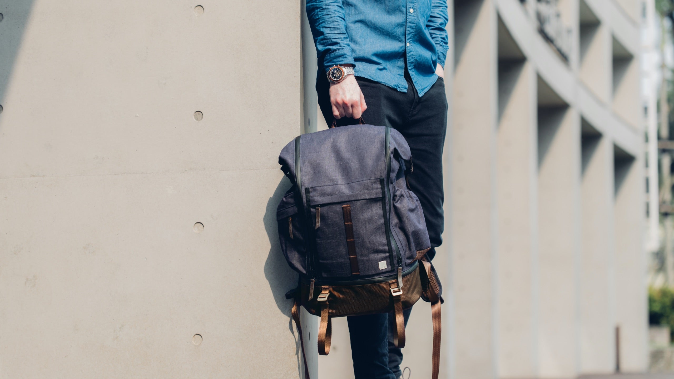 MOSHI Bags Captus Rolltop Travel Backpack sac à dos 45 L beige sable