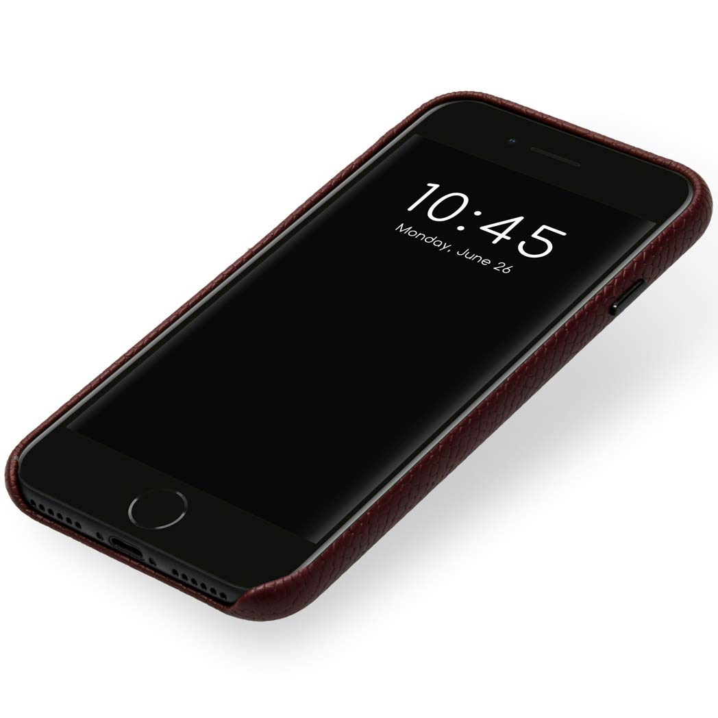 SELENCIA Gaia coque arrière iPhone SE 2020/8/7/6 rouge foncé serpent Qi