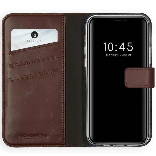 SELENCIA Étui à rabat Era coque iPhone 12 marron cuir
