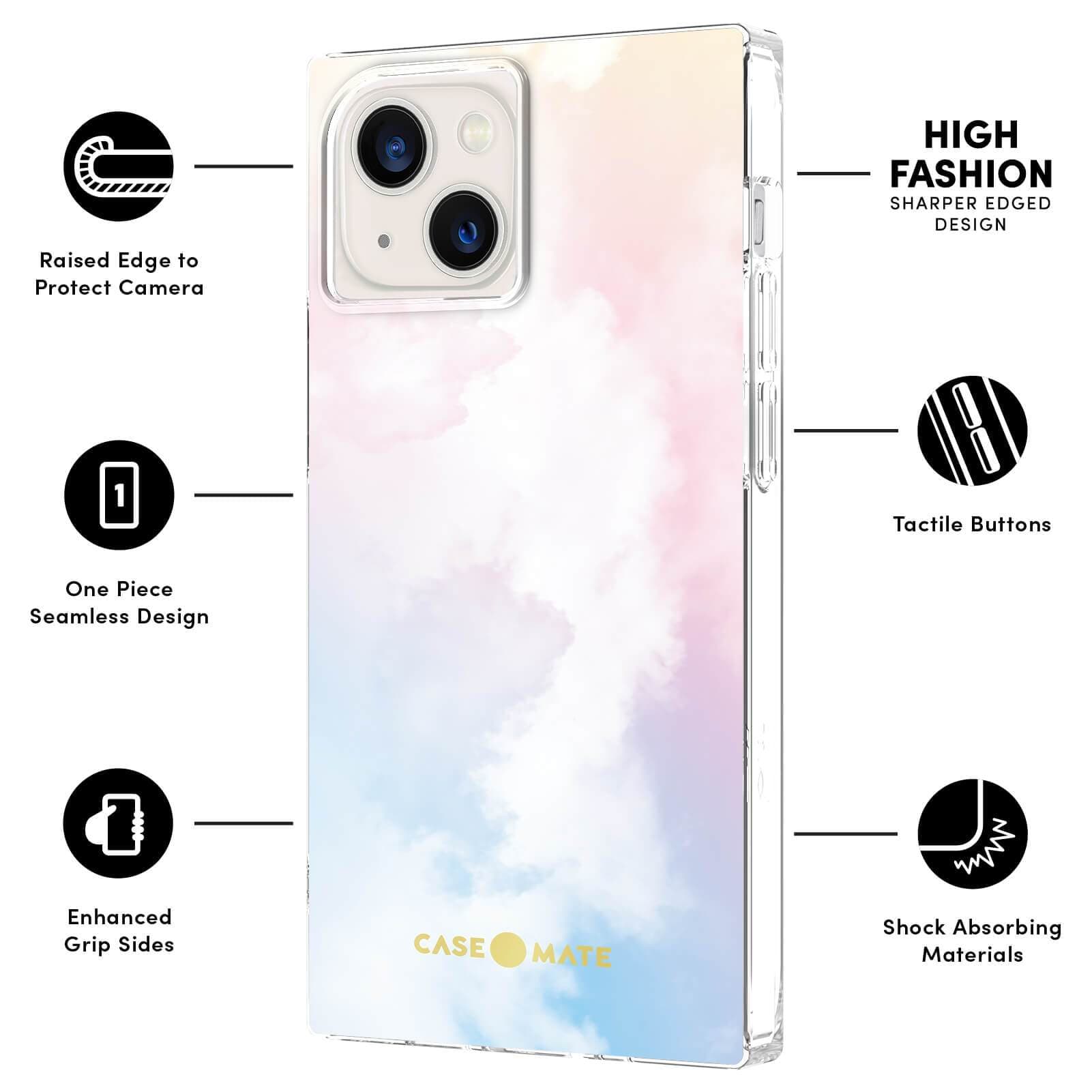 CASE-MATE BLOX coque iPhone 13 Cloud 9 rose antichoc