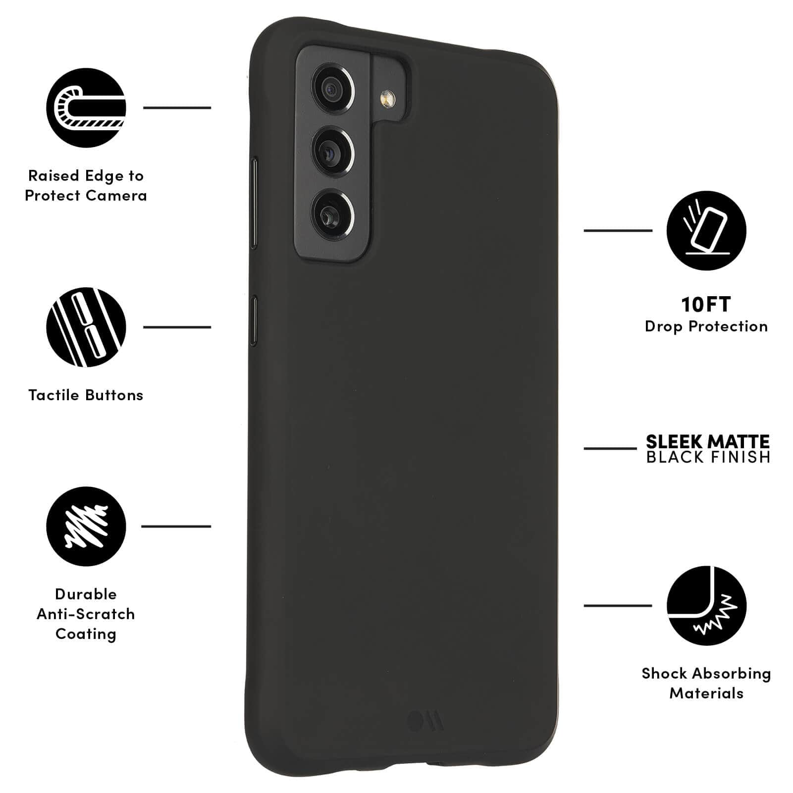 CASE-MATE Phone Cases Tough (Black) coque Galaxy S21 FE 5G noire antichoc