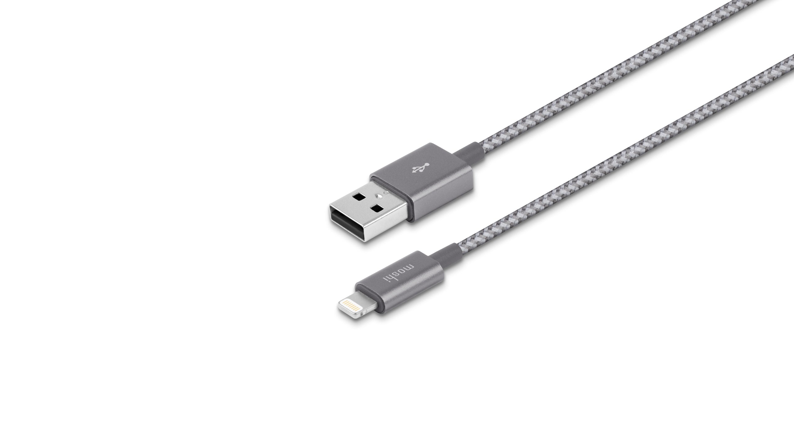 MOSHI Integra USB-A to Lightning Charge & Sync Cable câble Lightning 0,25 m gris titane