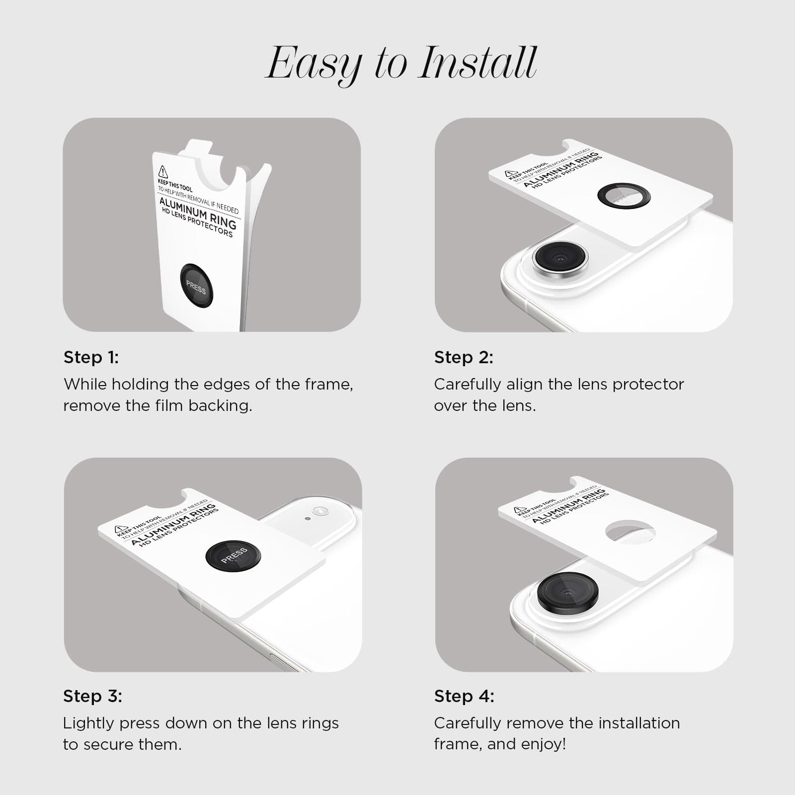 CASE-MATE Aluminum Ring Lens Protector protection caméra iPhone Air noire