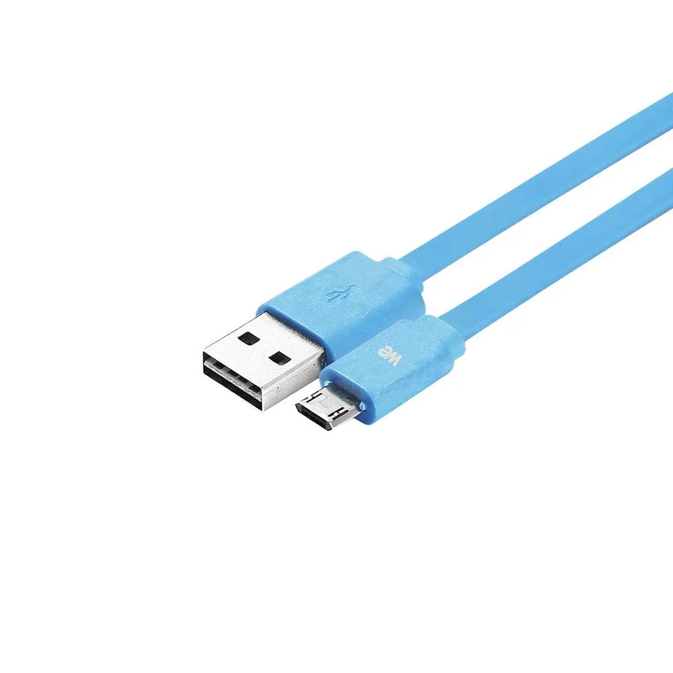WE Cables câble Micro USB plat réversible 1 m bleu charge rapide