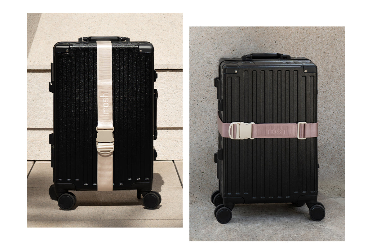 MOSHI Accessories Luggage Strap sangle de valise réglable 20 à 29 pouces Woodrose Mauve