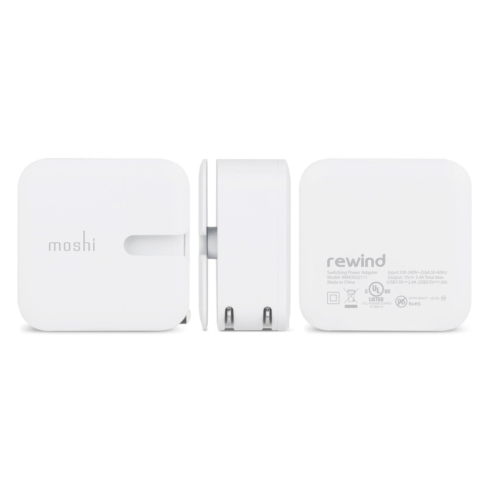 Moshi Chargers Rewind 2 chargeur USB double US/TW 12 W