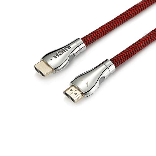 WE GAMIUM Câble HDMI 2.0 4K 1,5 m rouge lumineux tressé
