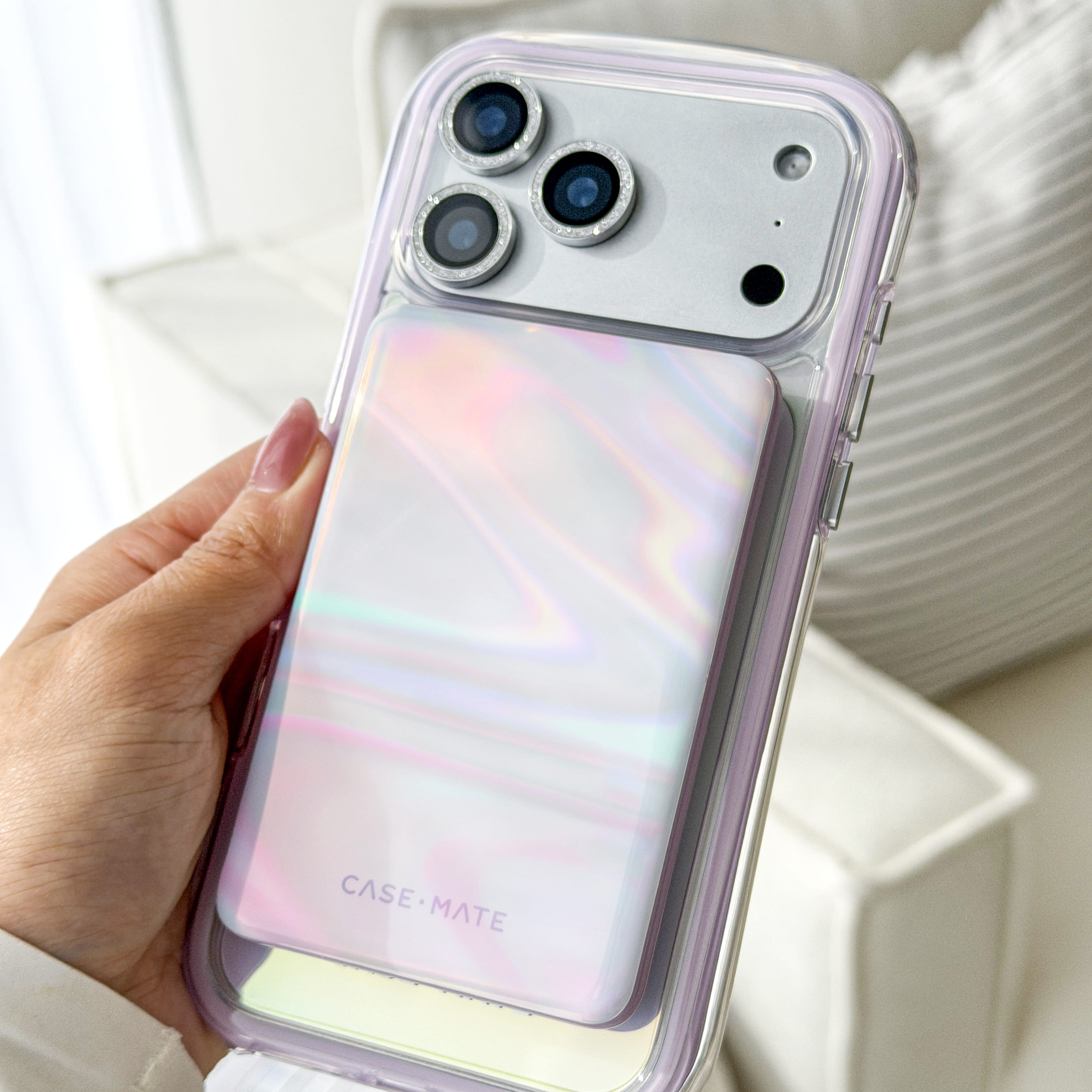 CASE-MATE Power MagSafe Portable Charger chargeur portable irisé, Twinkle, Floral Gems