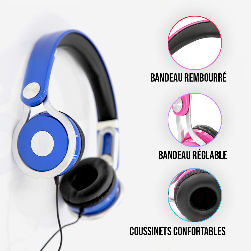 WE WEKIDS casque enfant fille pliable 85 dB