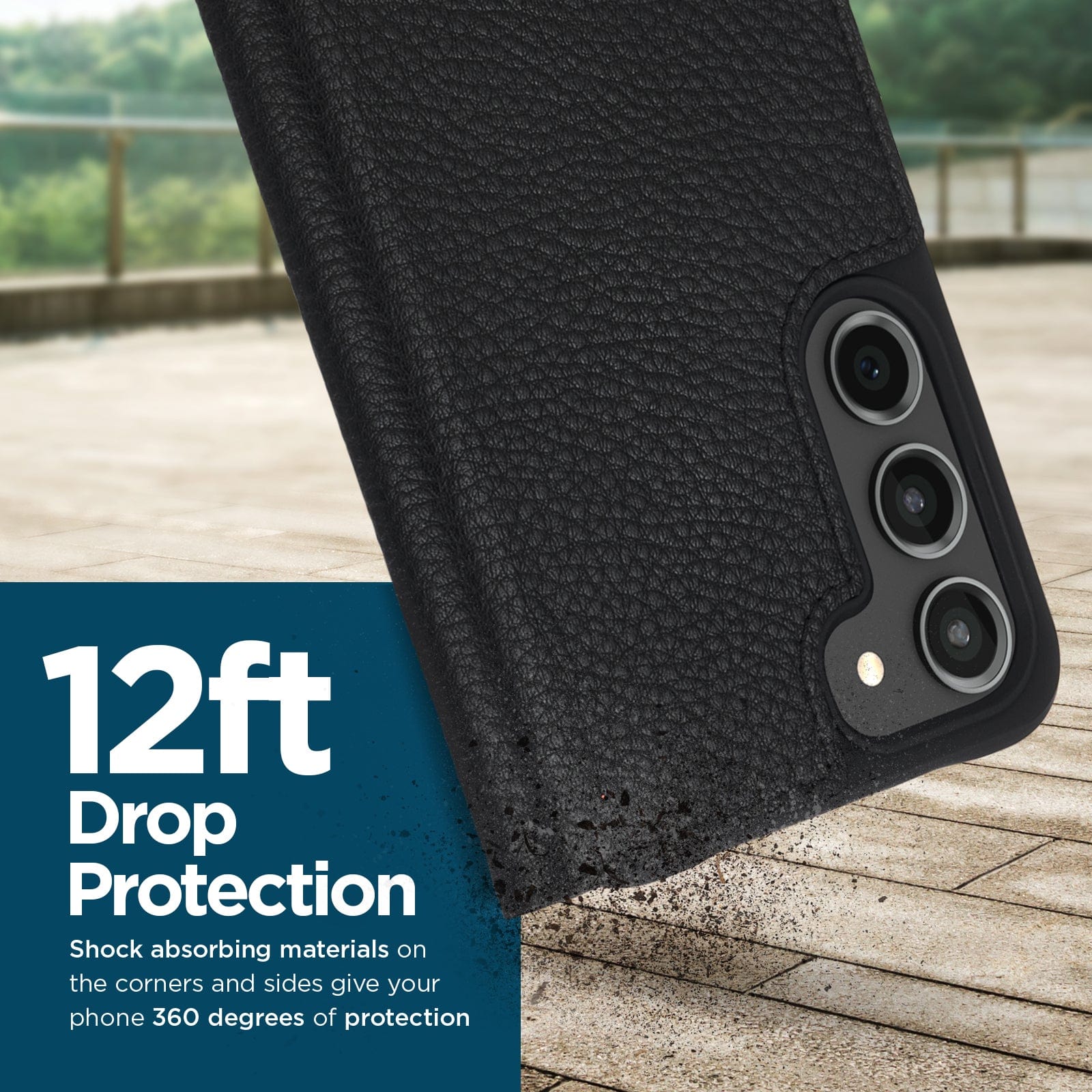CASE-MATE Phone Cases Wallet Folio Galaxy S23 coque portefeuille noire en cuir