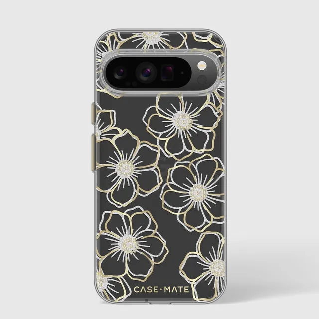 CASE-MATE Phone Cases Floral Gems coque Pixel 9 Pro XL dorée