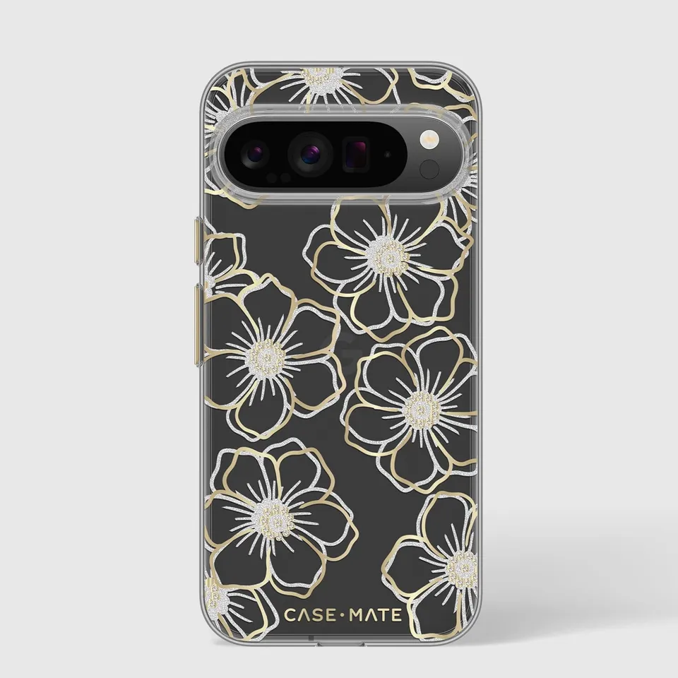 CASE-MATE Phone Cases Floral Gems coque Pixel 9 Pro XL dorée