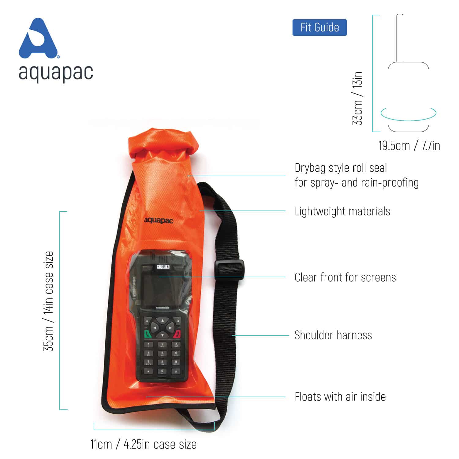 Aquapac 2-Way VHF Radios StormProof VHF étui radio IPX6