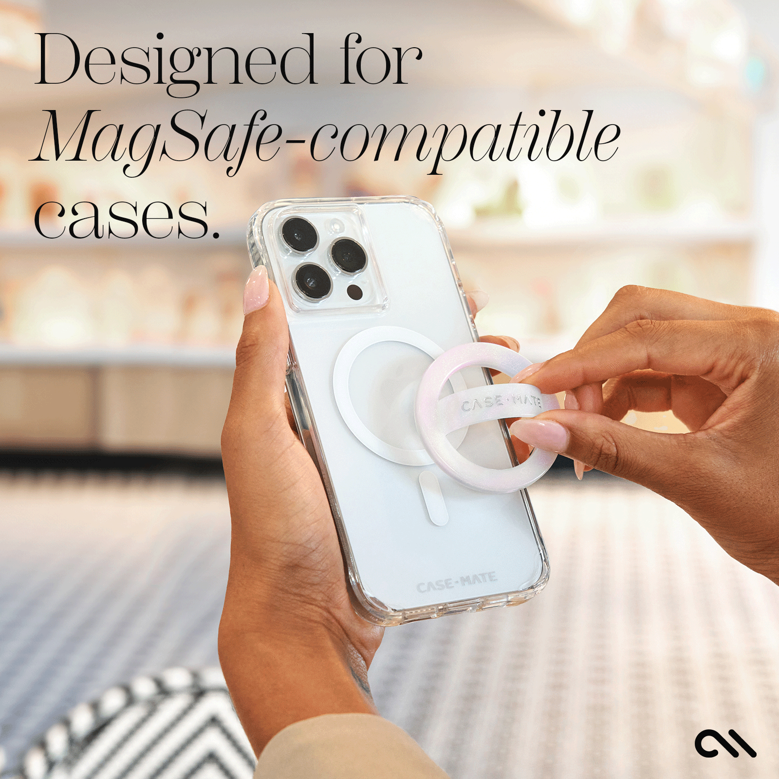 CASE-MATE MagSafe Accessories MagSafe Loop Grip poignée téléphone irisée