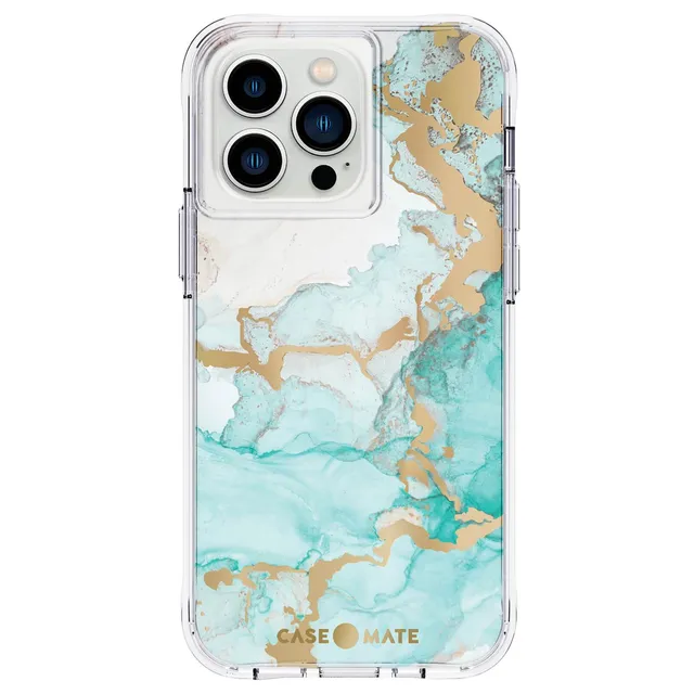 CASE-MATE Phone Cases Ocean Marble coque iPhone 13 Pro bleue antichoc