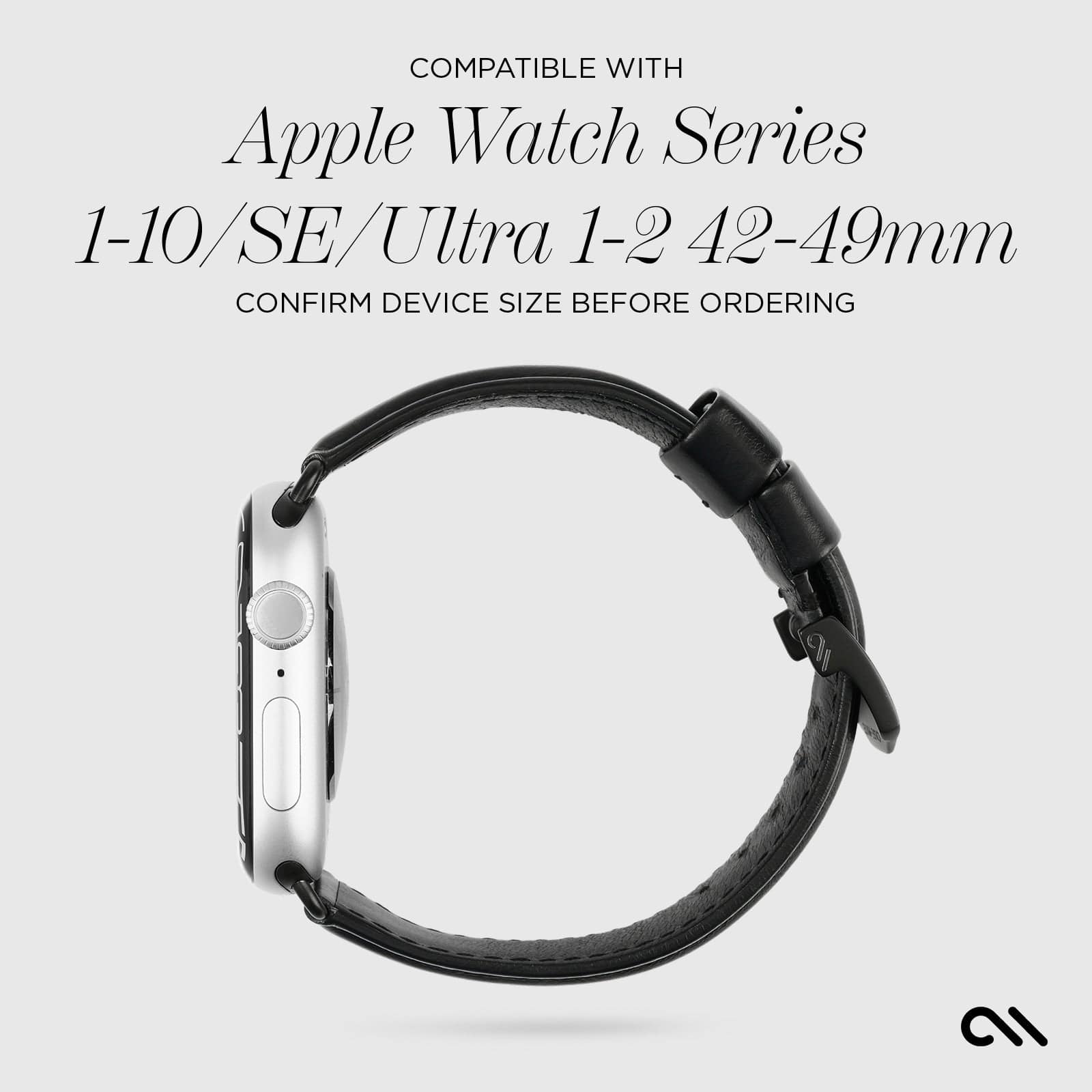 CASE-MATE Apple Watch Bands & Bumpers Signature Leather Band bracelet noir