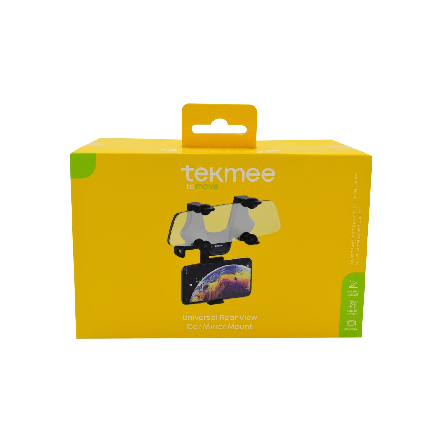 Tekmee Supports de téléphone support rétroviseur voiture pliable 360°