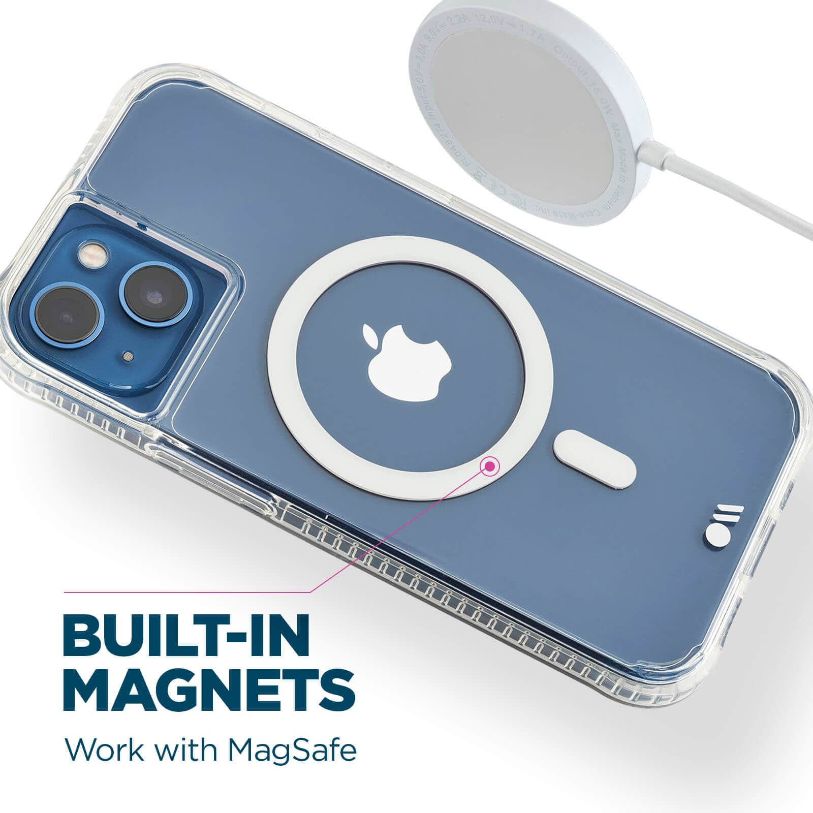 CASE-MATE Phone Cases Tough Clear Plus (MagSafe) coque iPhone 14 transparente recyclée