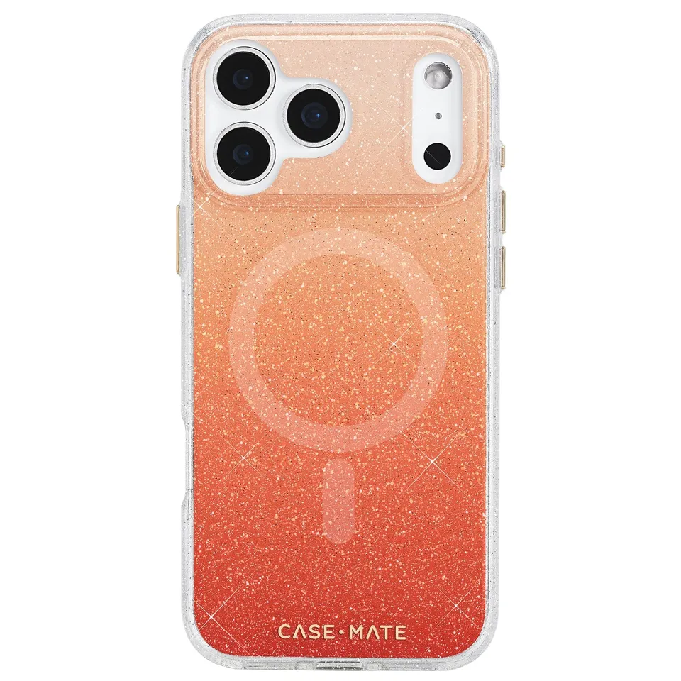 CASE-MATE Phone Cases Sheer Twinkle Orange Ombré MagSafe coque iPhone 17 Pro Max