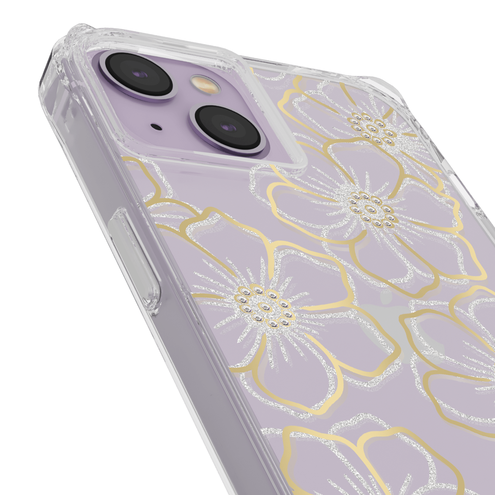 CASE-MATE Phone Cases Floral Gems coque iPhone 14 Plus dorée strass