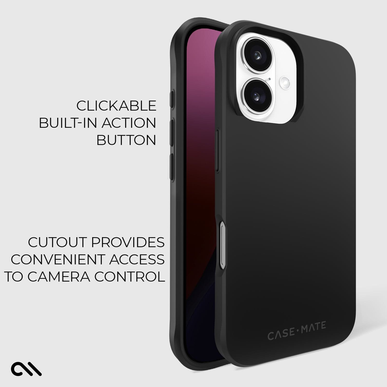 CASE-MATE Phone Cases Tough Black MagSafe coque iPhone 16 noire